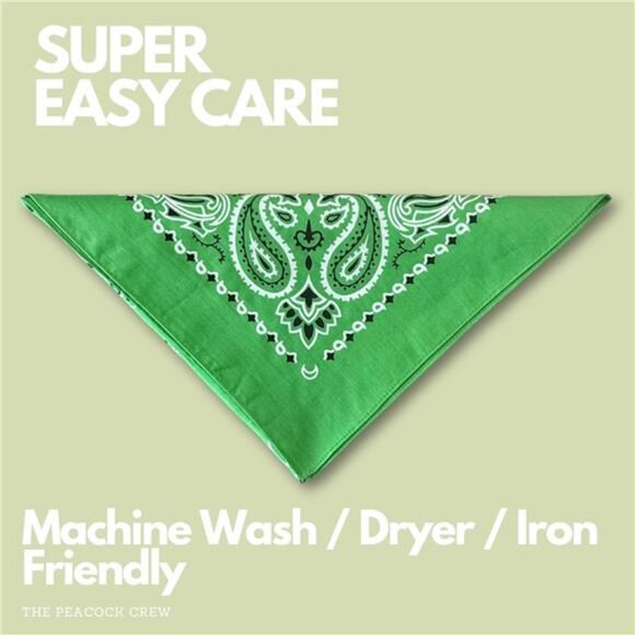 Bandanas in Premium Soft Cotton Golf Green - Picture 3 of 6